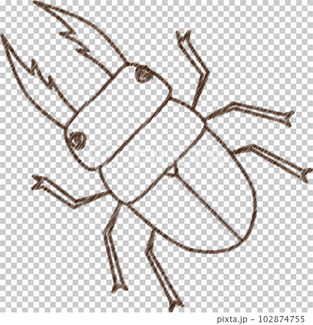 雄鹿甲蟲插圖塗鴉風格 102874755