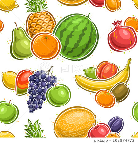 Vector Fruit Seamless Pattern 102874772