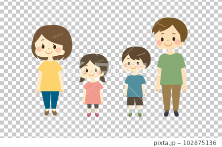 立っている家族のイラスト 102875136