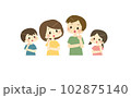 人差し指を立てて口を開けている家族のイラスト 102875140