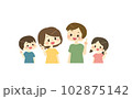 笑顔で人差し指をたてている家族のイラスト 102875142