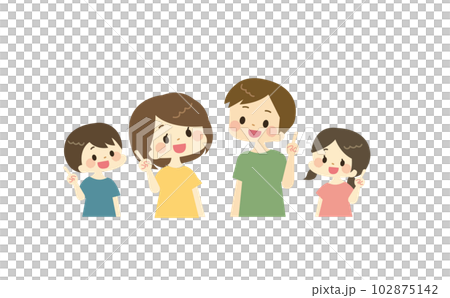 一家人微笑著向上的插圖 一家人微笑著向上的插圖 102875142