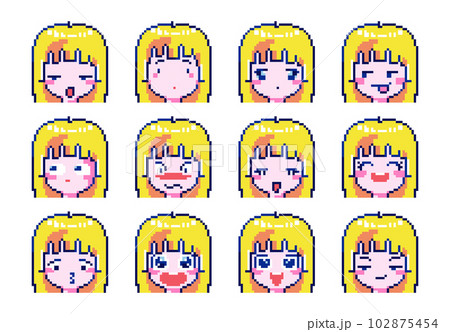 Avatar face pixel art Girl 1 - The Faces of Pixel