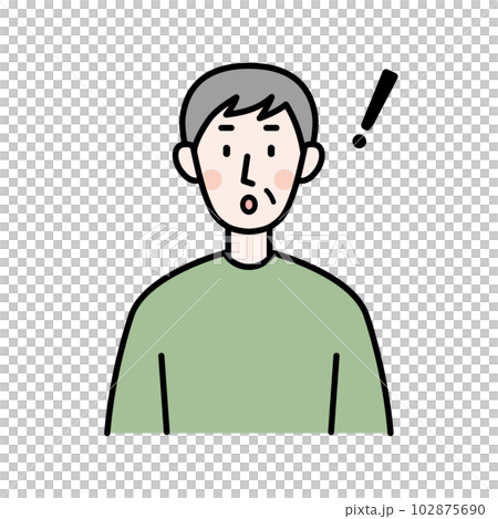 Illustration of an elderly man who noticed something Illustration of an elderly man who noticed something 102875690