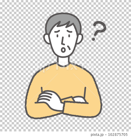 Illustration of an elderly man with a troubled face Illustration of an elderly man with a troubled face 102875705