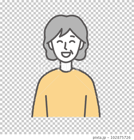 Illustration of a smiling elderly woman 102875726