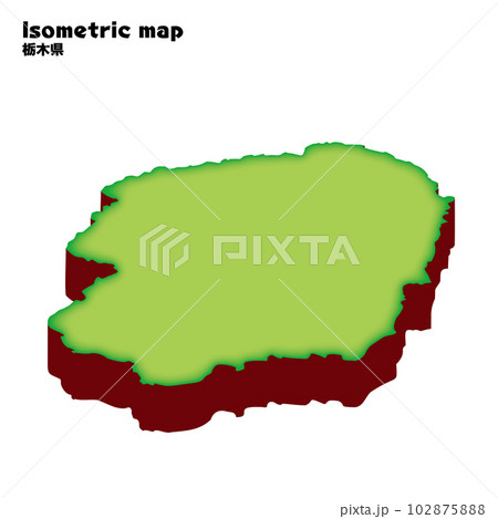 アイソメトリック、立体的な栃木県の地図 都道府県単位の地図のイラスト 日本地図 アイソメトリック、立体的な栃木県の地図 都道府県単位の地図のイラスト 日本地図 102875888