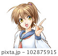 女学生（指さし） 102875915