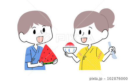 作務衣で夏を楽しむ子供達 作務衣で夏を楽しむ子供達 102876000