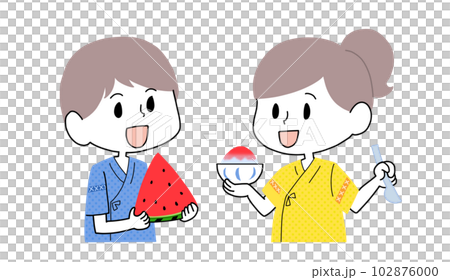 作務衣で夏を楽しむ子供達 作務衣で夏を楽しむ子供達 102876000