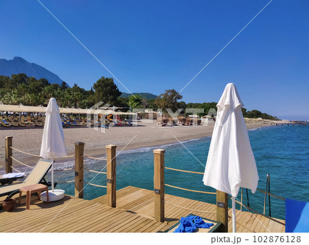 Beach on the Mediterranean coast in town Goynuk near Kemer, Antalia riviera 102876128