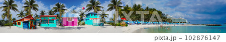 Collage about Cococay island at Caribbean sea Collage about Cococay island at Caribbean sea 102876147