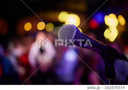 Microphone. Microphone close-up. A pub. Bar. A restaurant. Classical music. Music. Microphone. Microphone close-up. A pub. Bar. A restaurant. Classical music. Music. 102876554