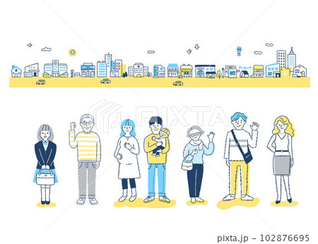 ダイバーシティ・多様性のイメージ 街と人々 ダイバーシティ・多様性のイメージ 街と人々 102876695