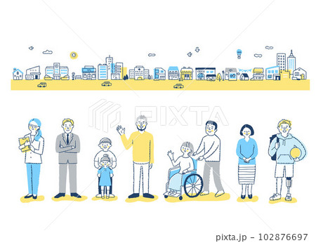 ダイバーシティ・多様性のイメージ　街と人々 102876697