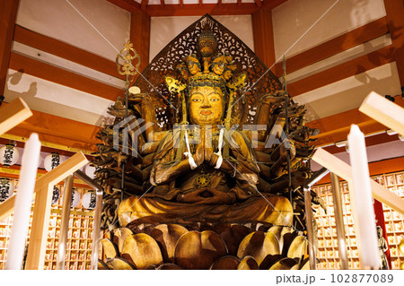 新緑の壷阪寺 ご本尊 十一面千手千眼観世音菩薩③ 新緑の壷阪寺 ご本尊 十一面千手千眼観世音菩薩③ 102877089