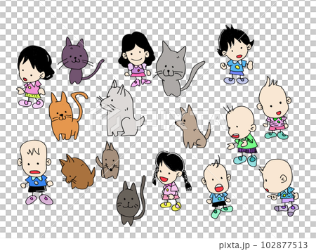 Cute child (boy, girl, dog, cat) pose (10) (transparent background) Cute child (boy, girl, dog, cat) pose (10) (transparent background) 102877513