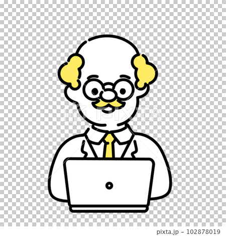 かわいい人物のイラストシリーズ _ 博士_シニア _ 笑顔 かわいい人物のイラストシリーズ _ 博士_シニア _ 笑顔 102878019