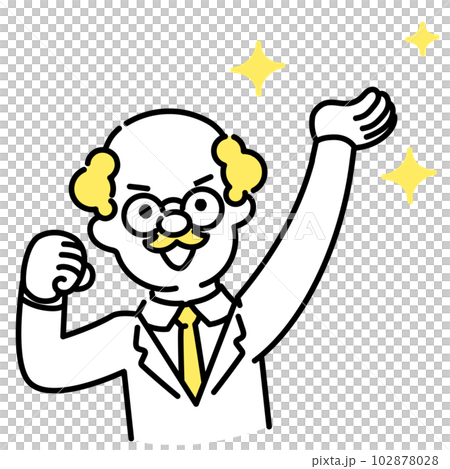 かわいい人物のイラストシリーズ _ 博士_シニア _ 持ち上げる かわいい人物のイラストシリーズ _ 博士_シニア _ 持ち上げる 102878028