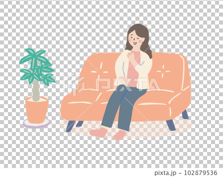 person sitting on sofa 102879536