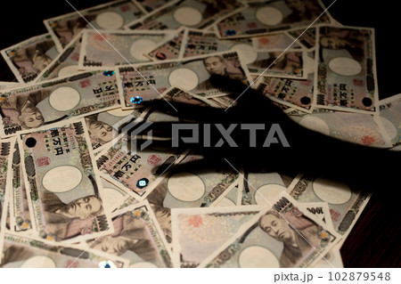 お金　一万円札　影 102879548