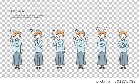 Business woman facial expression set Business woman facial expression set 102879785