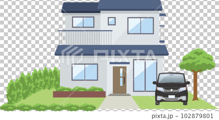 二階建て住宅のイメージイラスト 102879801
