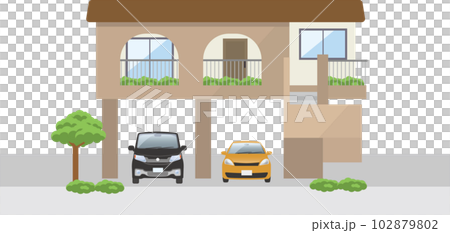 二階建て住宅のイメージイラスト 102879802