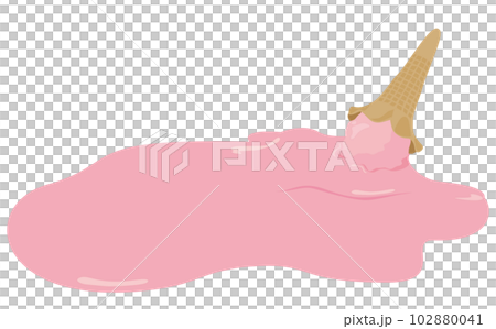 融化和掉落的草莓冰淇淋的框架圖 融化和掉落的草莓冰淇淋的框架圖 102880041