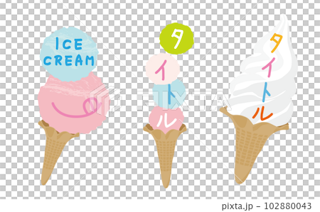 アイスクリームのタイトルフレームセット 102880043