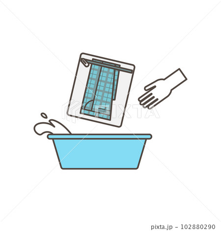 洗濯　手洗いのシンプルなイメージイラスト素材 102880290
