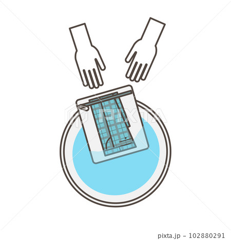 洗濯　手洗いのシンプルなイメージイラスト素材 102880291