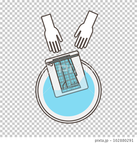 洗濯　手洗いのシンプルなイメージイラスト素材 102880291