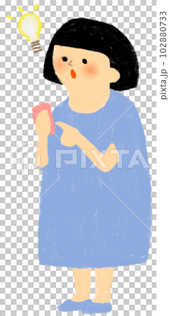 A woman who flashes with a smartphone in her hand A woman who flashes with a smartphone in her hand 102880733