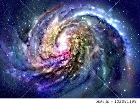 色彩に富む渦巻星雲のイラスト素材 [102881198] - PIXTA
