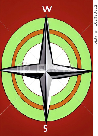 Guiding Your Way.Vector Illustration of a Compassのイラスト素材 [102883612 ...
