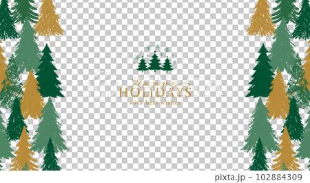 緑の森のクリスマスイラスト 緑の森のクリスマスイラスト 102884309