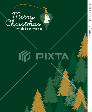 緑の森のクリスマスカード 102884384