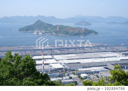 黄金山から眺めた広島市内の景色 102884798