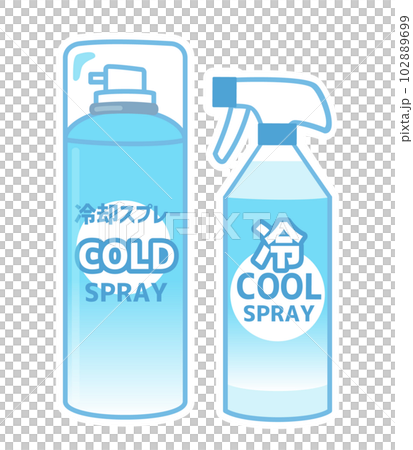 コールドスプレー缶とクールスプレーボトル(白フチあり) 102889699
