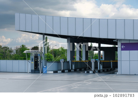 Modern building entrance to the car park Modern building entrance to the car park 102891783