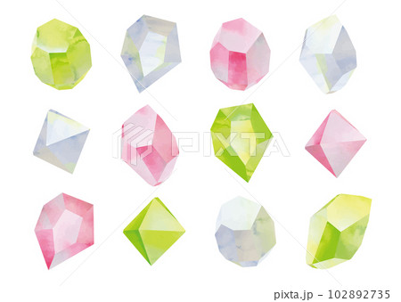 水彩タッチの鉱石イラスト 102892735