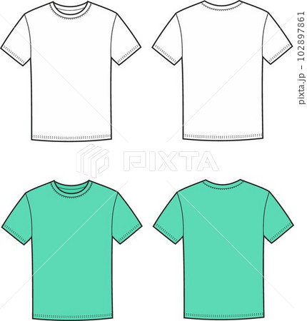 Mens tshirt fashion CAD. Front and back.  102897861