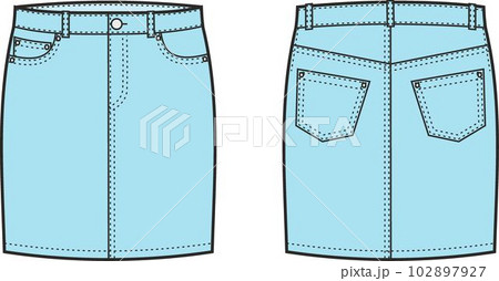 Womens denim mini skirt. Fashion CAD. Womens denim mini skirt. Fashion CAD. 102897927