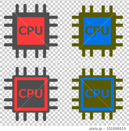 Illustration of a high-performance CPU that controls and calculates a personal computer 102898819