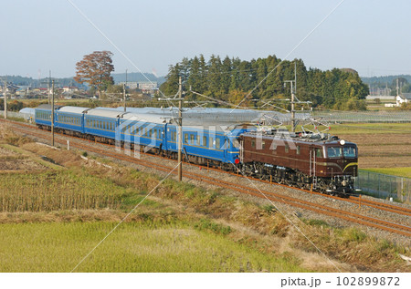 東北本線　蒲須坂ー氏家　JR東日本　EF58-61（田町）＋24系　黒磯訓練 102899872