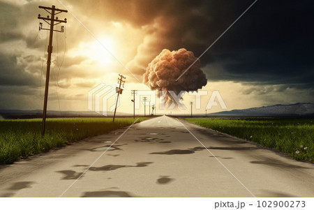 3D illustration of an explosion. 3D illustration of an explosion. 102900273