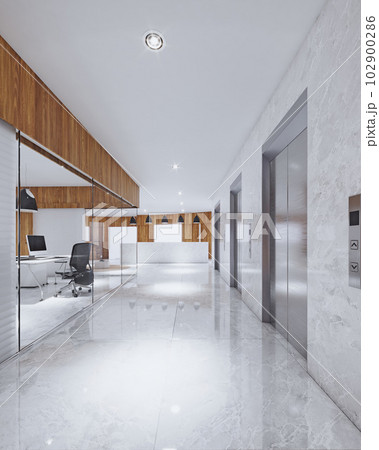 Modern office space. Work space illustration. 102900286