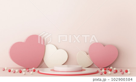 Valentine's Day podium abstract. scene with Valentine's object and pink background, red, pink heart product display, luxury 3d render. stand for Valentine's gift, showcase, cosmetic, podium product. Valentine's Day podium abstract. scene with Valentine's object and pink background, red, pink heart product display, luxury 3d render. stand for Valentine's gift, showcase, cosmetic, podium product. 102900384