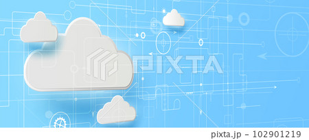 Cloud technology. Integrated digital web concept background Cloud technology. Integrated digital web concept background 102901219